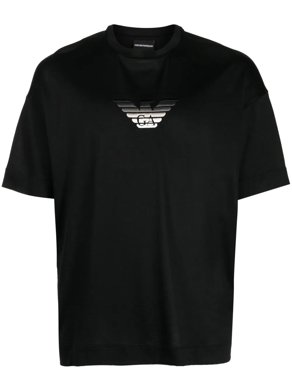 

Emporio Armani playera con logo bordado - Negro