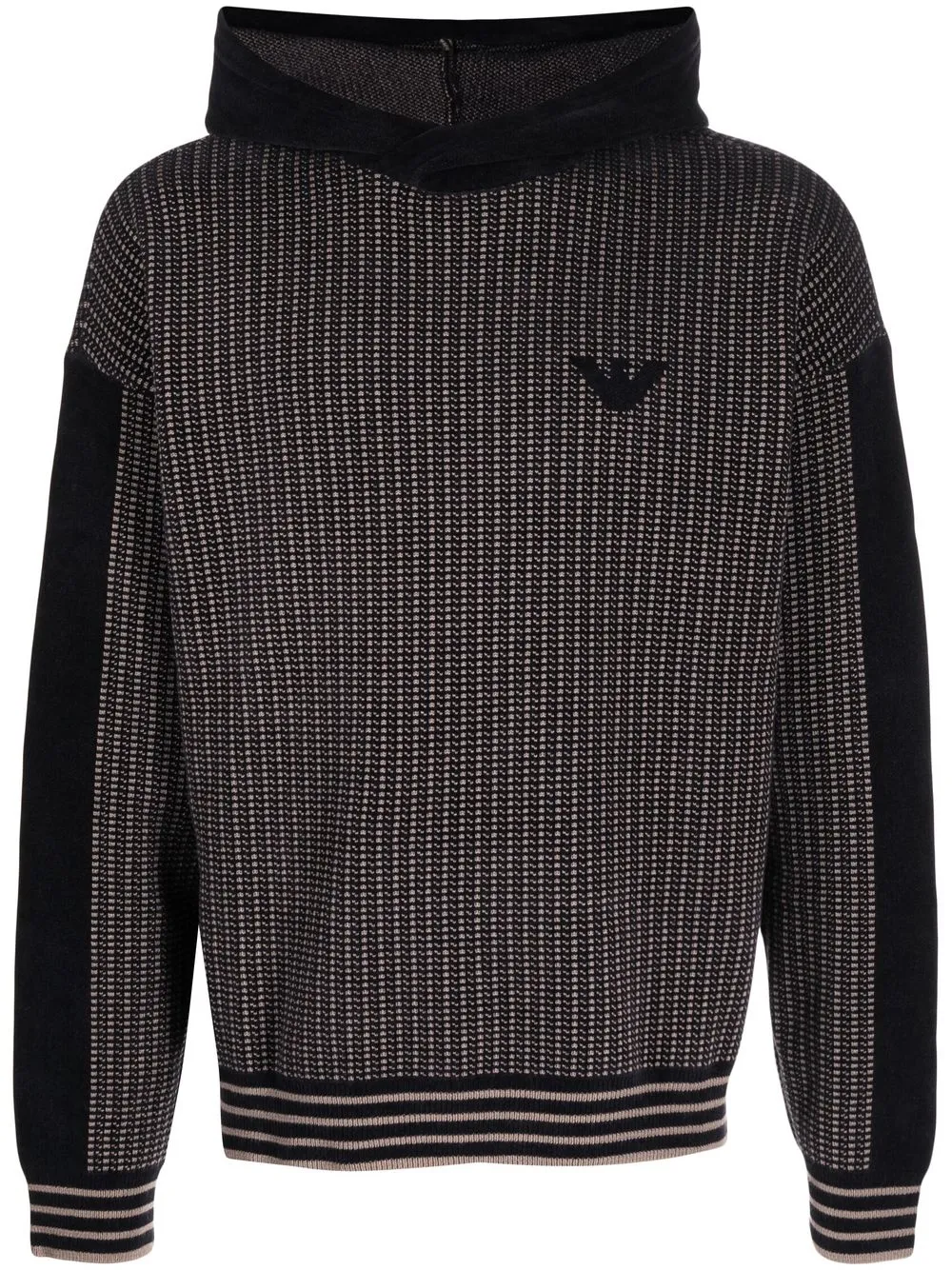 

Emporio Armani crochet-knit long-sleeve hoodie - Black