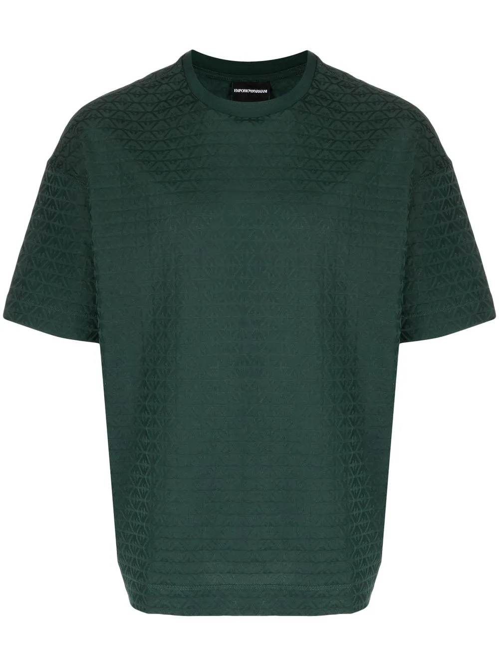 

Emporio Armani flocked-print boxy-fit T-shirt - Green