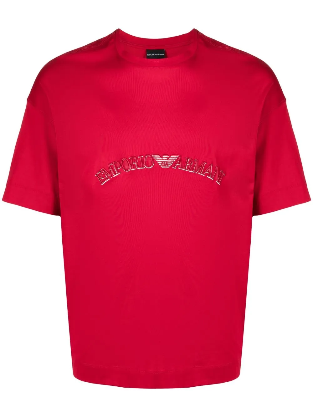 

Emporio Armani playera con logo bordado - Rojo