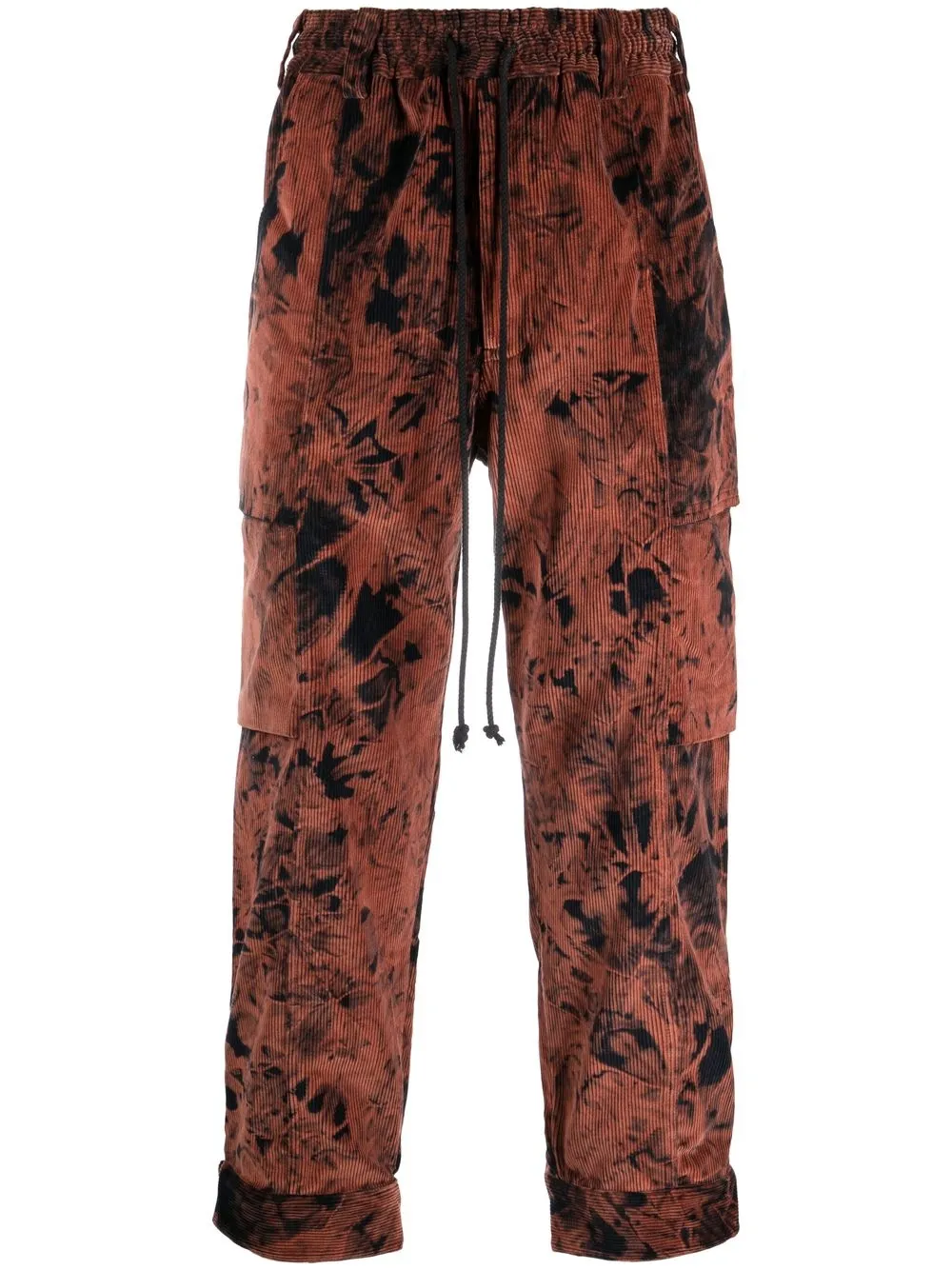 

Song For The Mute tie-dye layered-pocket trousers - RUST