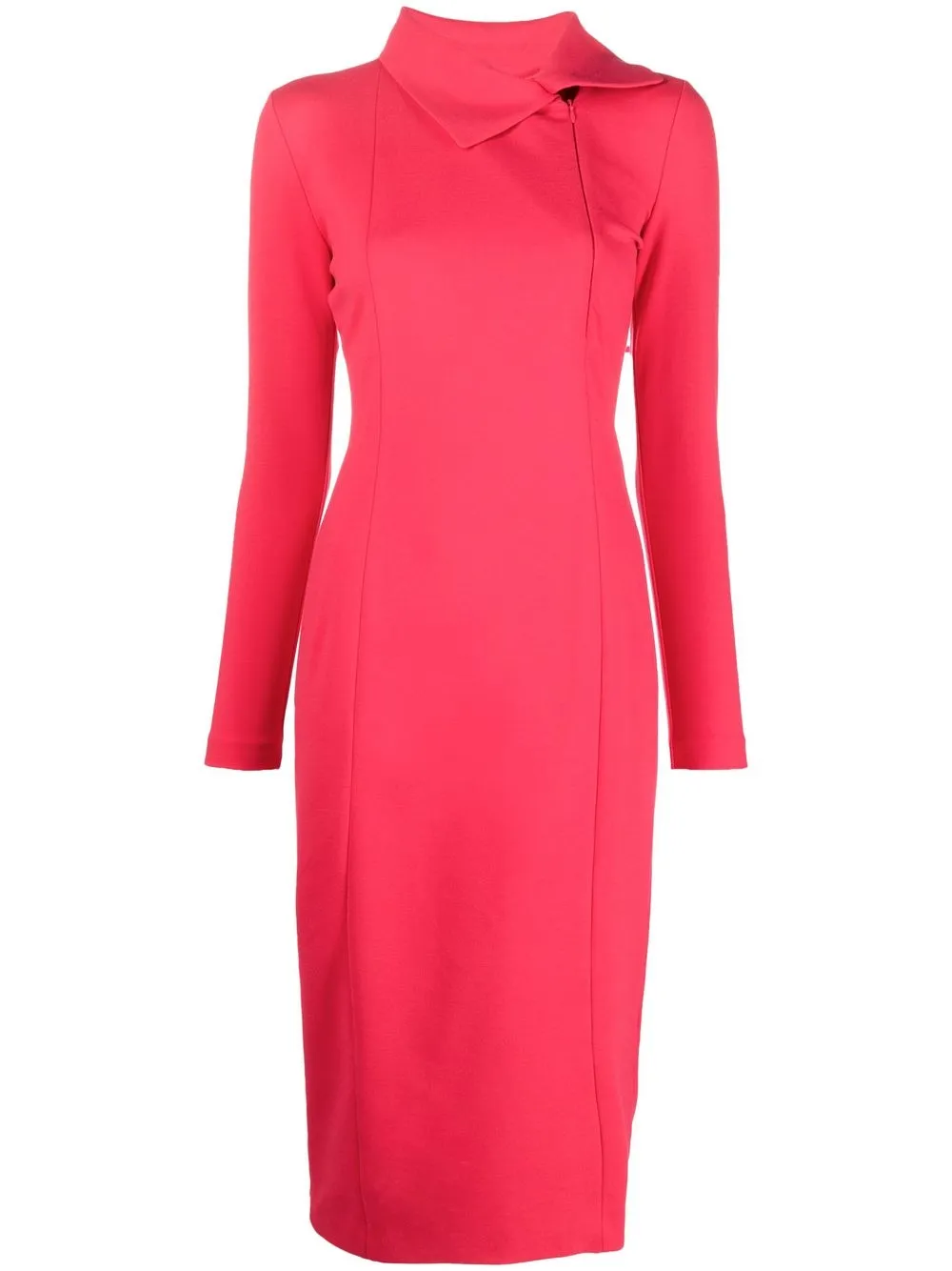 

Emporio Armani vestido midi con cuello ajustado - Rosado