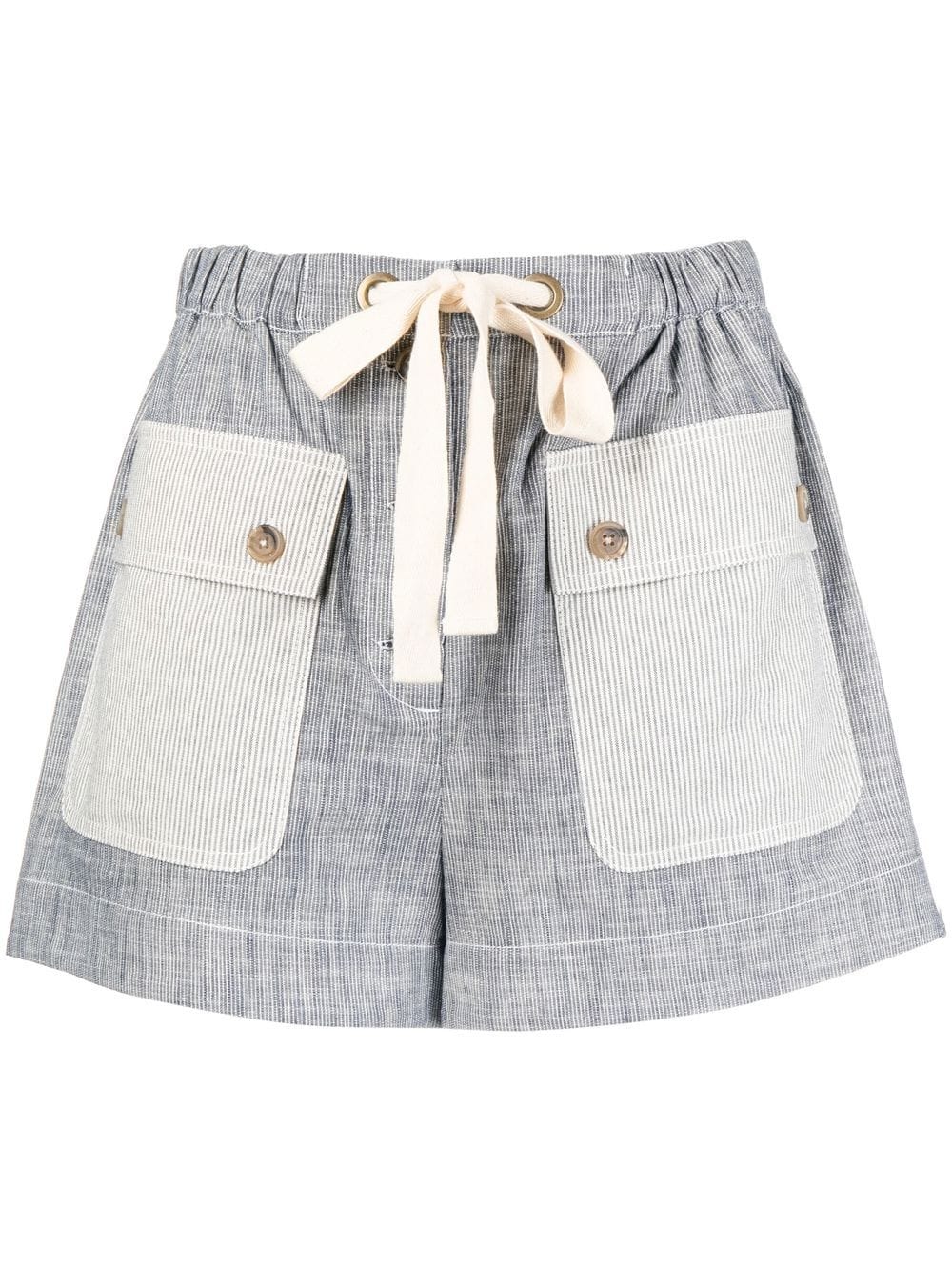 

Ulla Johnson shorts con cordones en la pretina - Azul