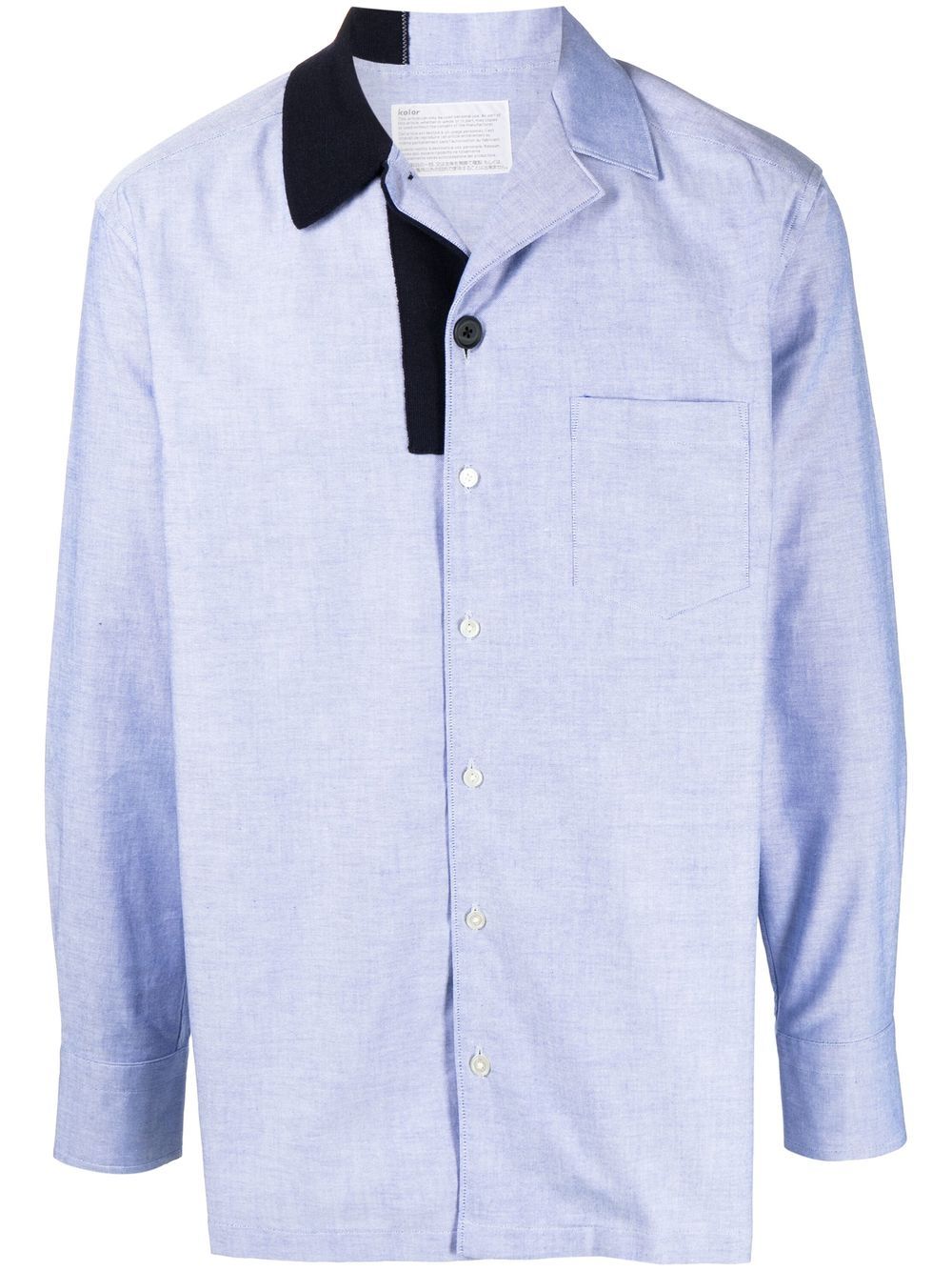 Kolor Button-up Long-sleeved Shirt In Blue