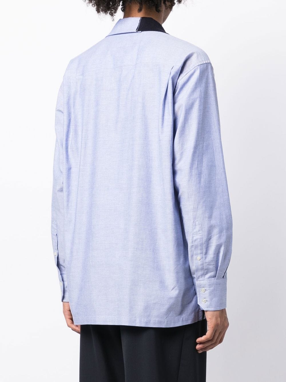 Shop Kolor Button-up Long-sleeved Shirt In Blue