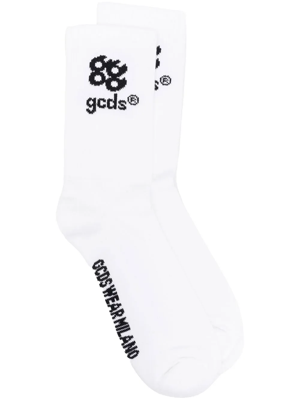 

Gcds calcetines tejidos de canalé con logo estampado - Blanco