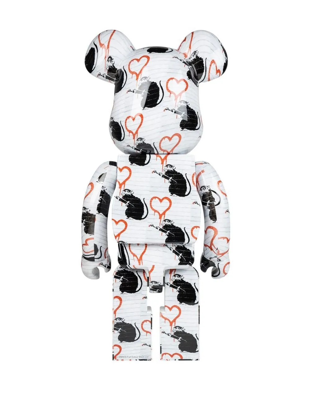 Shop Medicom Toy Be@rbrick Love Rat Figure In Weiss