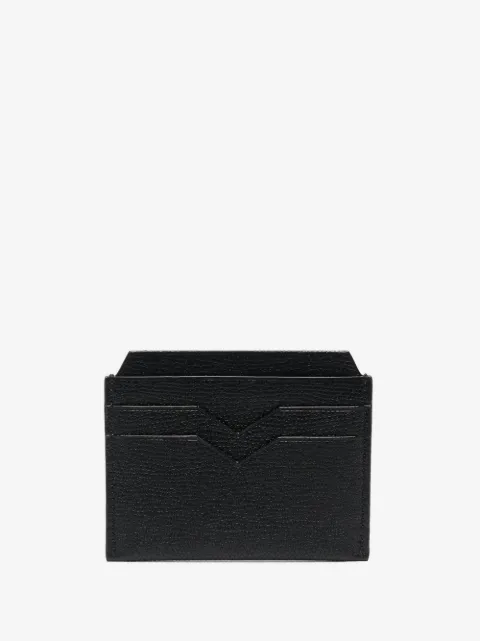 Valextra V-shape detail leather cardholder