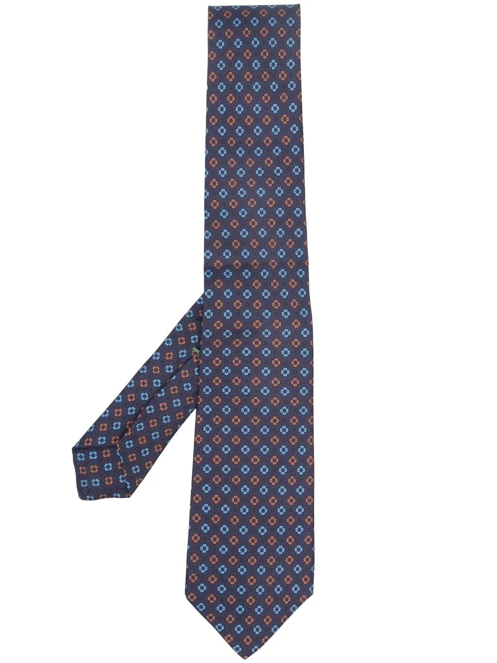 

Borrelli geometric-embroidery silk tie - Blue