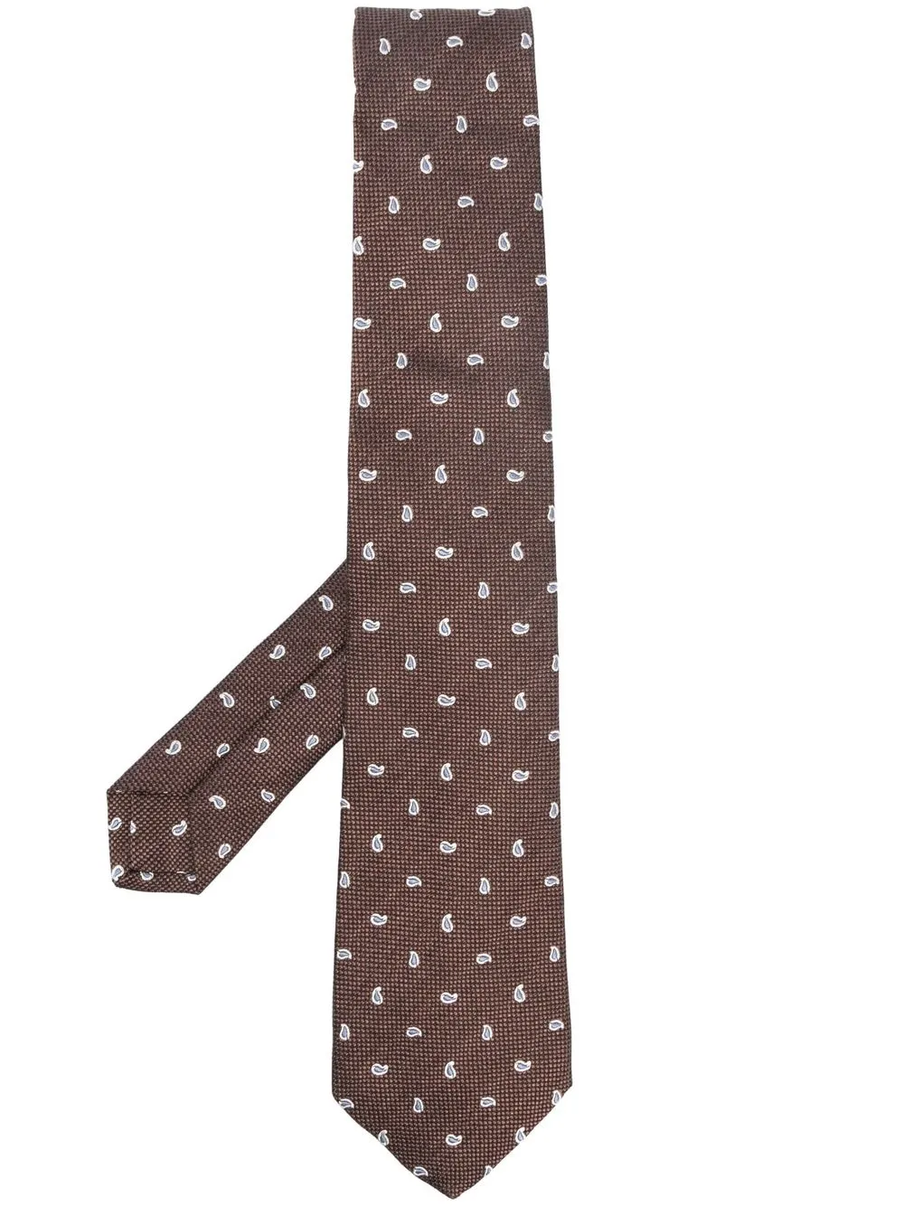 

Borrelli embroidered-logo tie - Brown