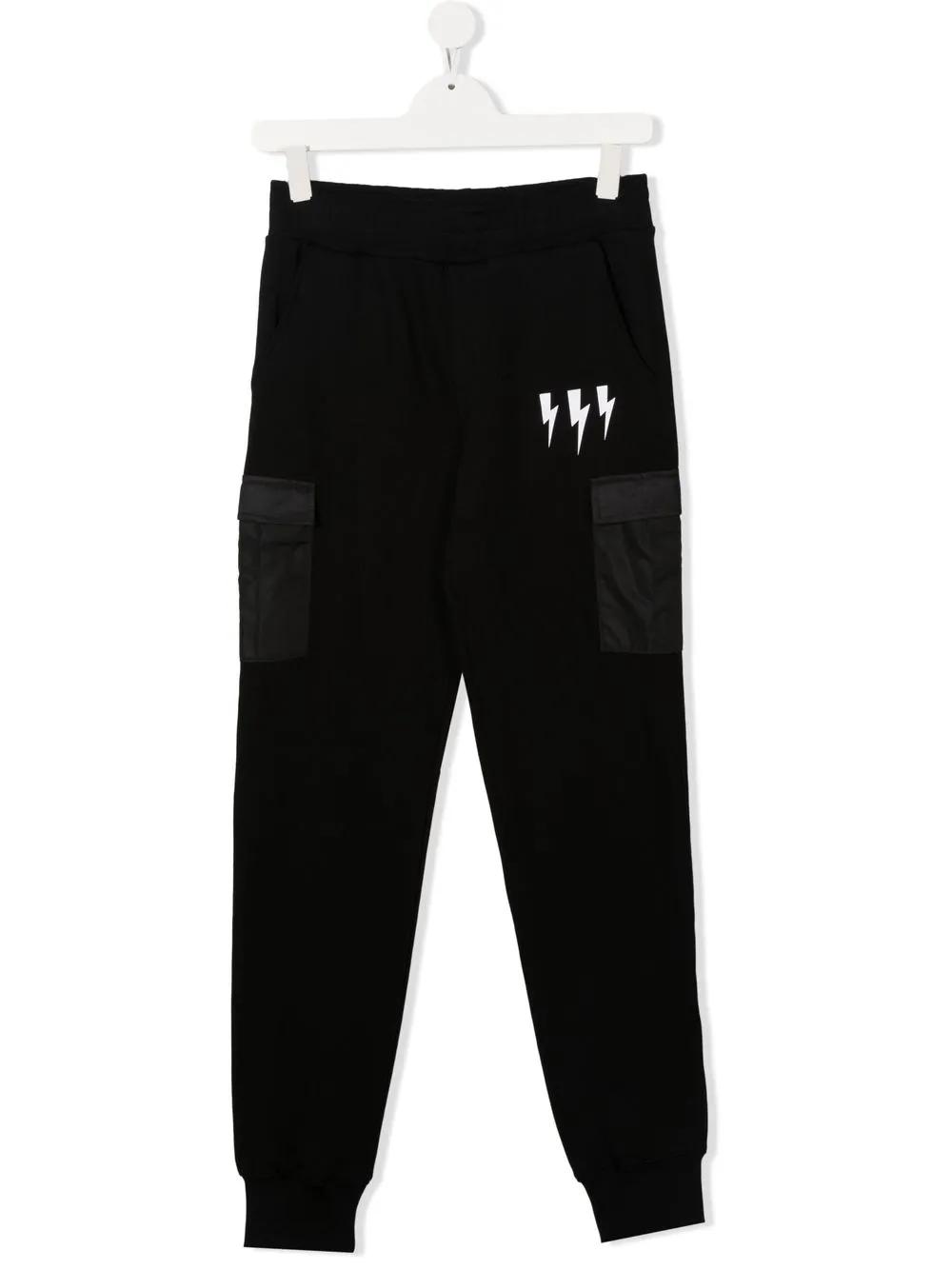 

Neil Barrett Kids pants Bolt con logo estampado - Negro