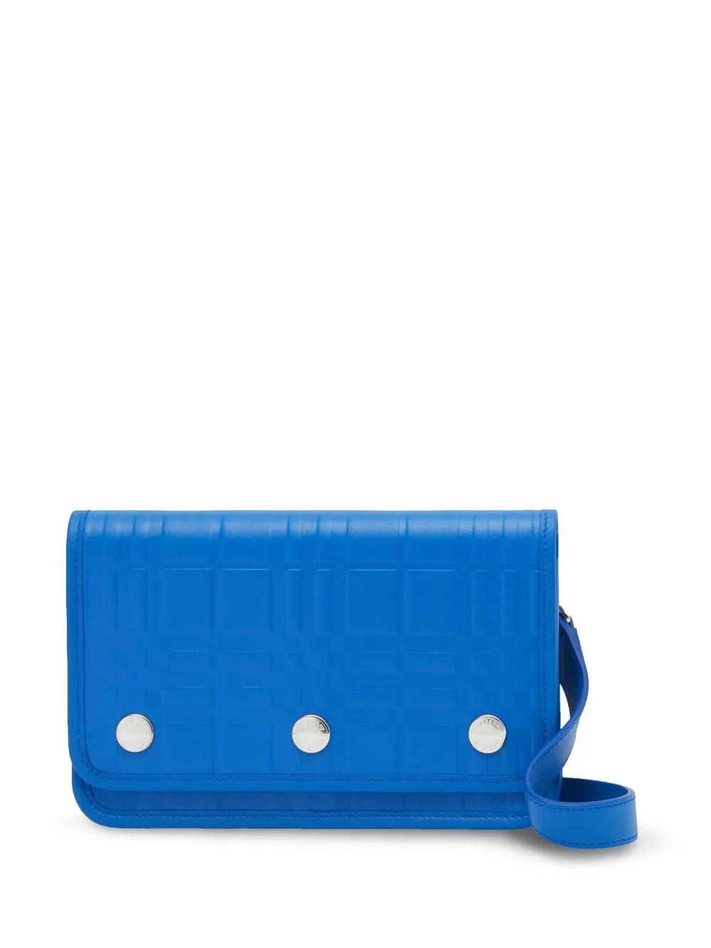 

Burberry bolsa crossbody con motivo de cuadros en relieve - Azul