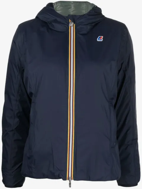 K-Way stripe-detail hooded down jacket