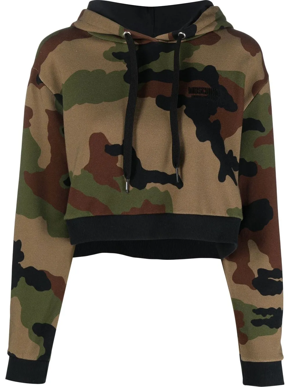 

Moschino hoodie corta con estampado militar - Verde