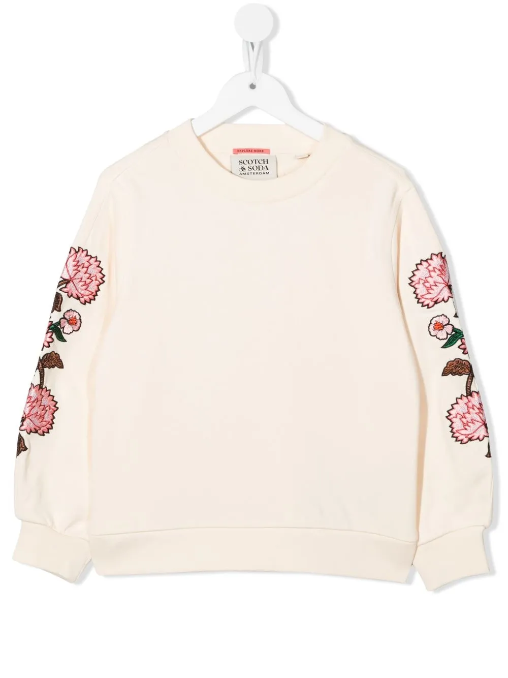 

Scotch & Soda appliqué-floral print sweatshirt - Neutrals