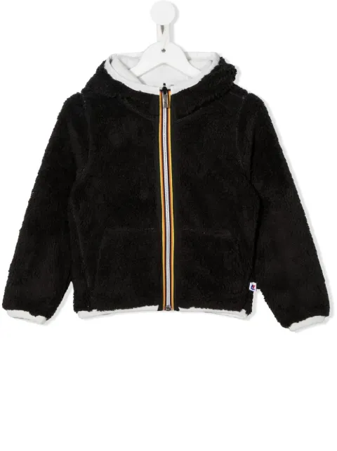 K-Way faux-shearling hooded bomber jacket