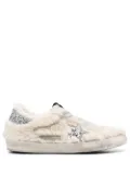 Golden Goose shearling-panel glitter sneakers - Neutrals