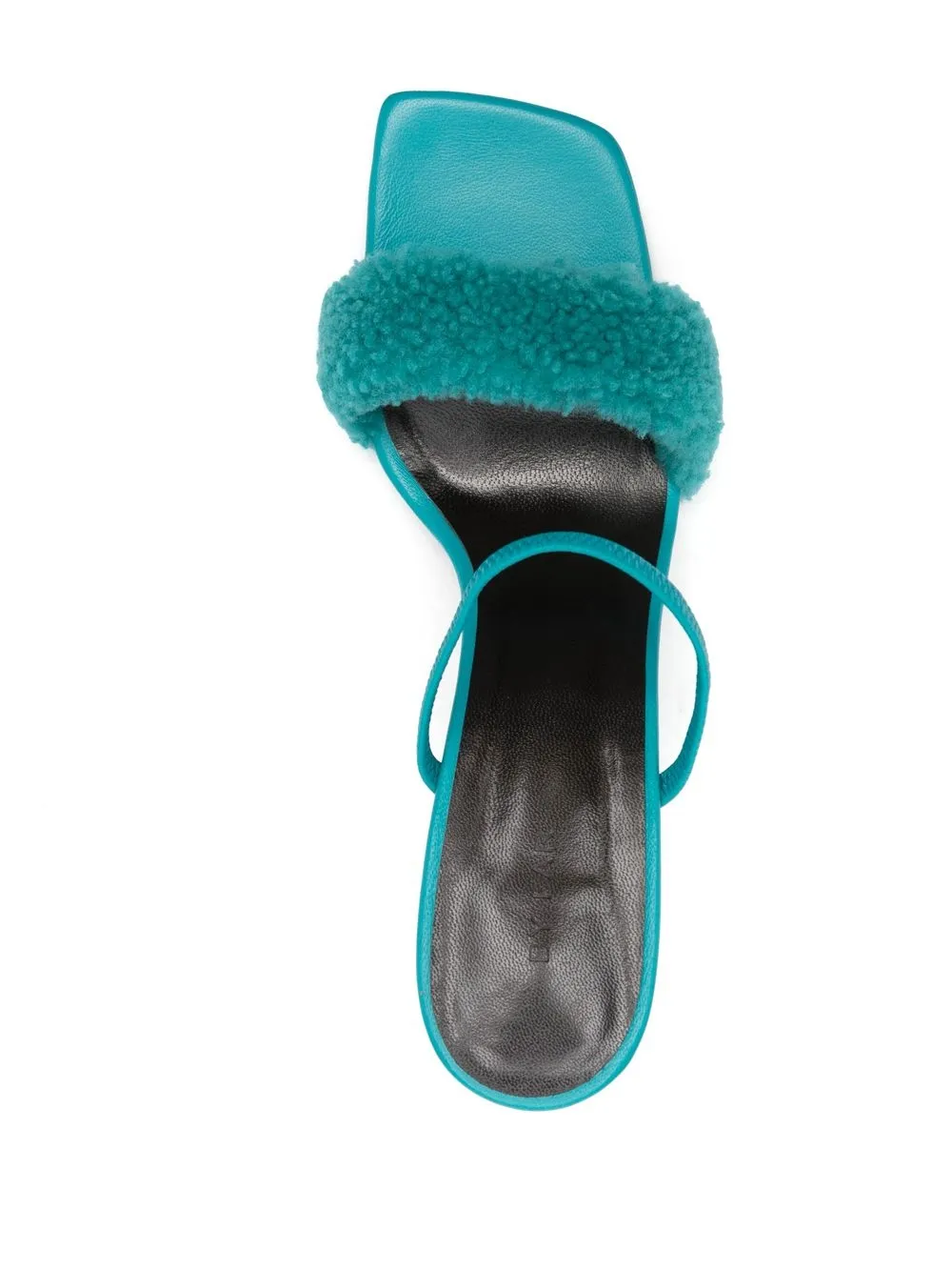 BY FAR 110mm Ada Shearling sandals Blue