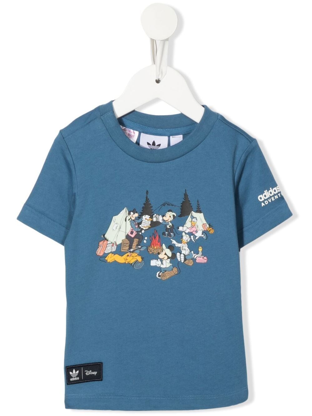 Adidas Originals Babies' Graphic-print Cotton T-shirt In Blue