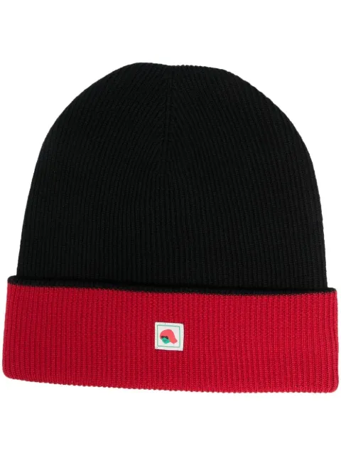 Kenzo bonnet en maille nervurée à patch logo