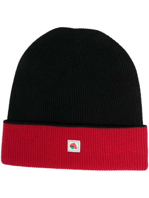 Bonnet en maille nervurée à patch logo - Kenzo - Modalova