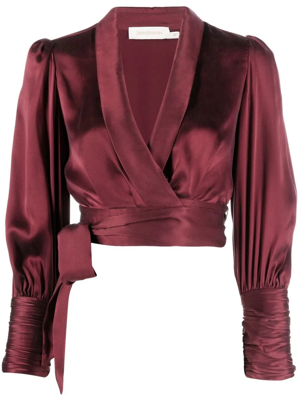 

ZIMMERMANN blusa manga larga con cuello en V - Rojo