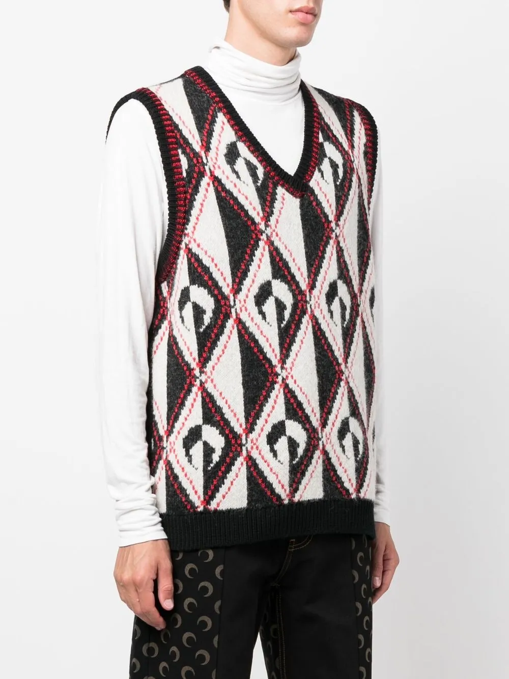 Marine Serre Intarsien-Pullunder mit Logo | Pullover & Strick | Image 3