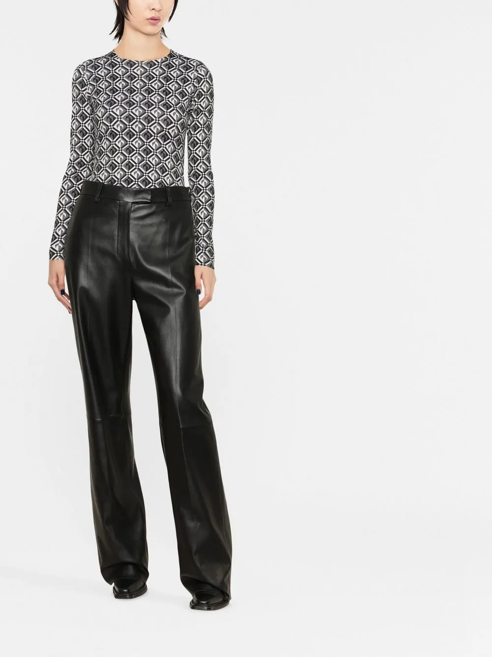 Marine Serre Top met print - Zwart