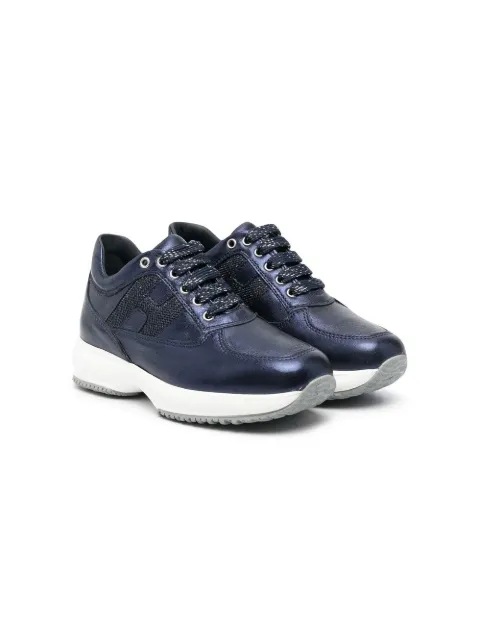Hogan Kids - metallic-effect low-top sneakers