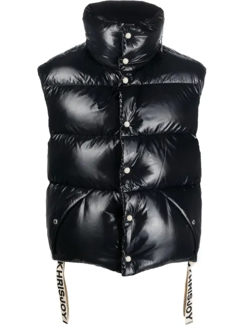 Khrisjoy logo-drawstring down gilet