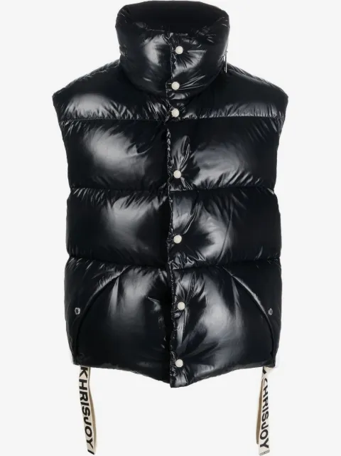 Khrisjoy logo-drawstring down gilet