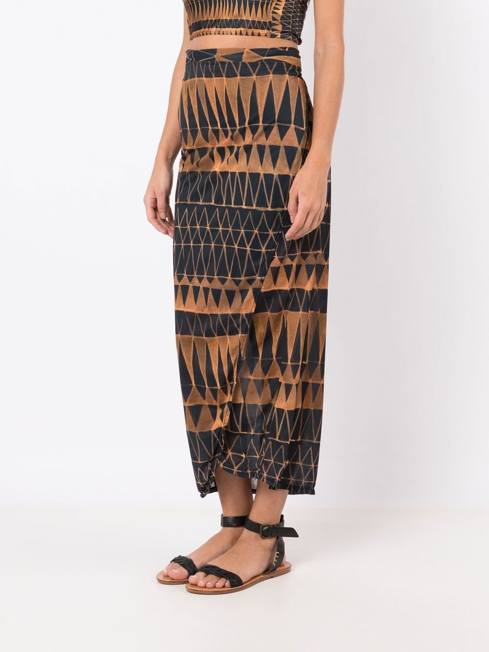 Shop Brigitte Graphic-print High-waisted Sarong In Multicolour