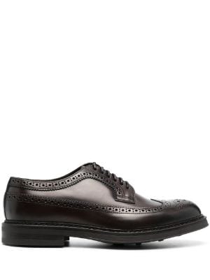Black Farfetch Men Shoes Flat Shoes Brogues Patent leather brogues 