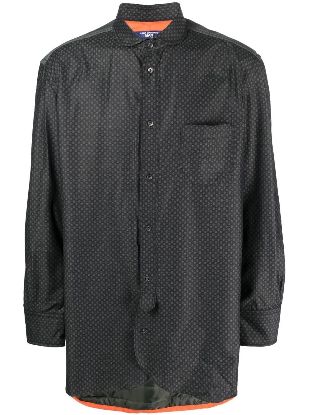 

Junya Watanabe MAN panelled mix-print cotton shirt - Black