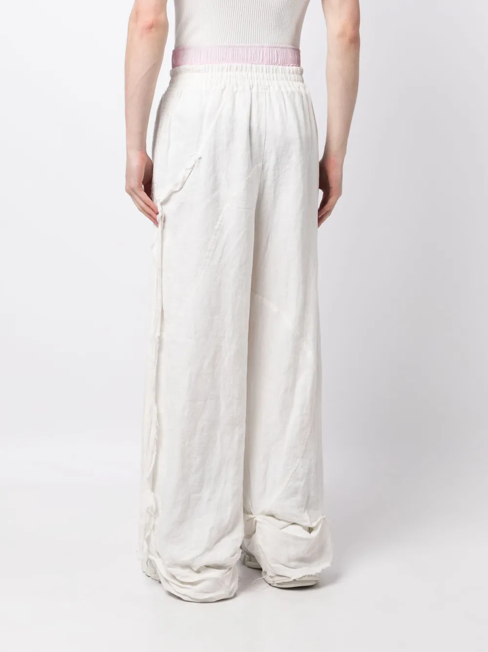 Shop Natasha Zinko Double-waist Hemp Track Pants In White