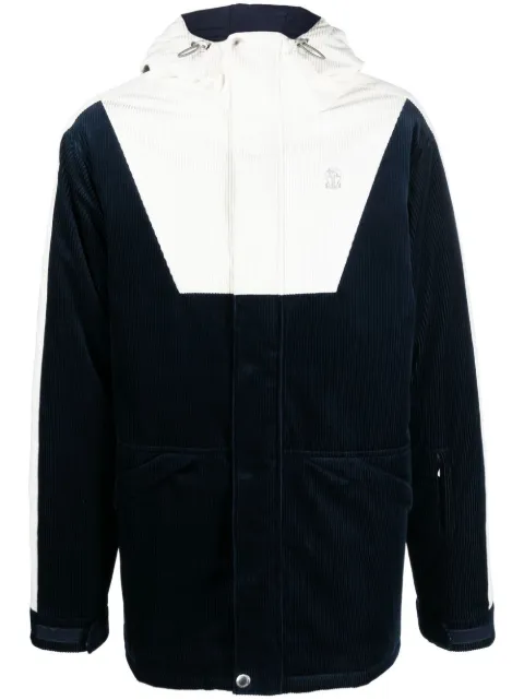 Brunello Cucinelli hooded corduroy jacket