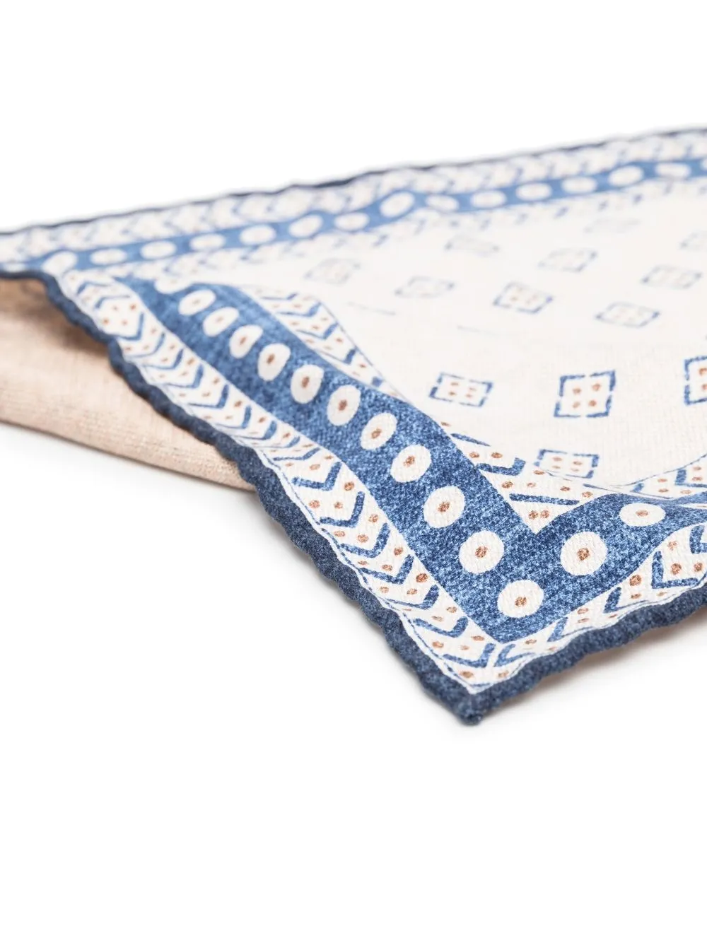  Brunello Cucinelli Einstecktuch Mit Geometrischem Print   Nude 