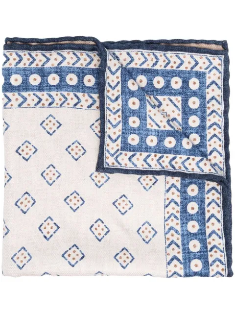 Brunello Cucinelli geometric-print pocket-square