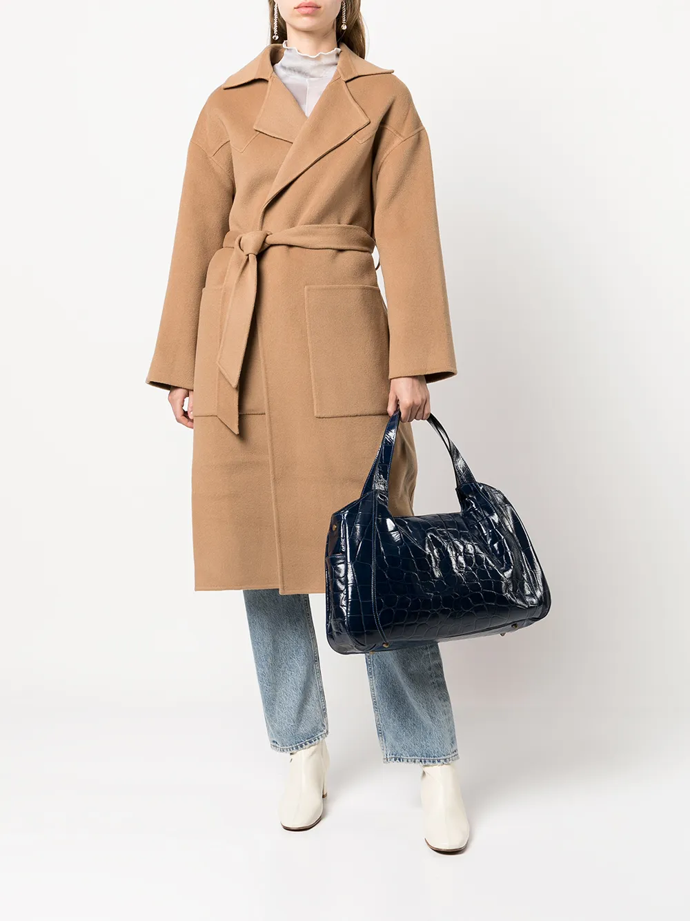 Madison.Maison Lara tas met krokodillenleer-effect - Blauw