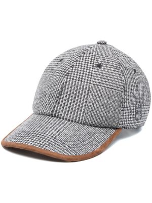 Grey Check pattern cap Farfetch Men Accessories Headwear Caps 