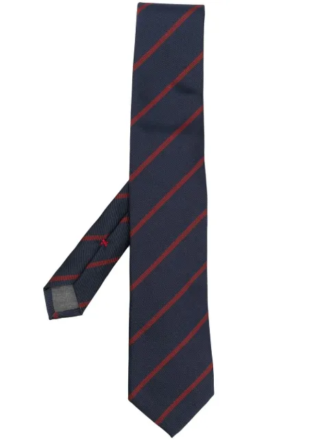 Brunello Cucinelli satin stripe-print tie