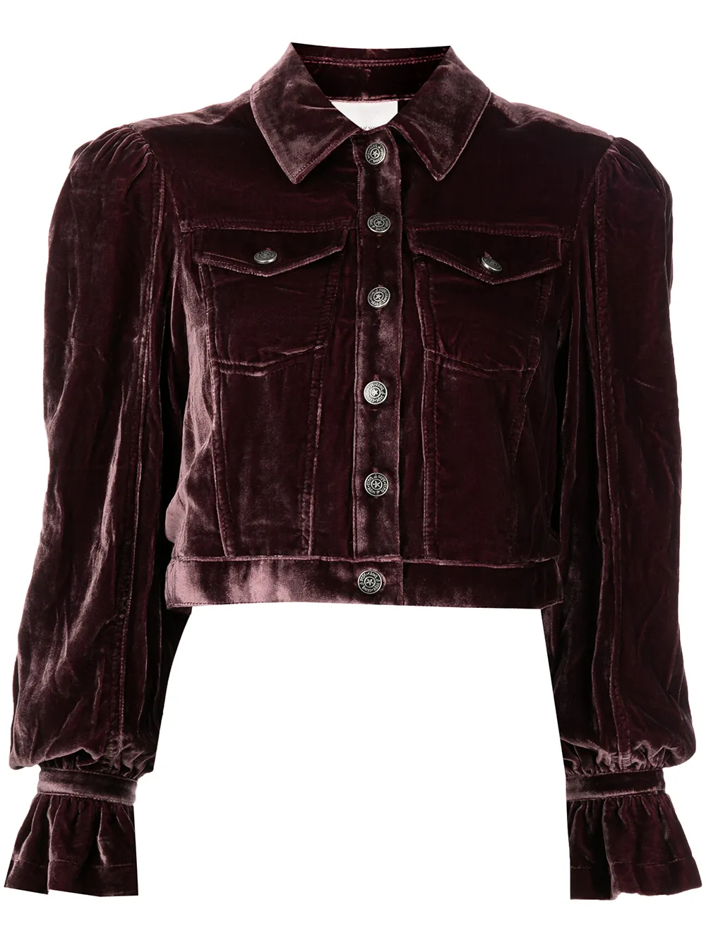 

Cinq A Sept velvet cropped jacket - Purple