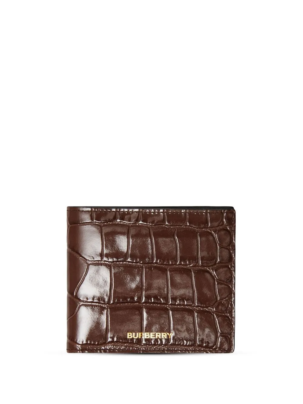 

Burberry crocodile-embossed leather wallet - Brown