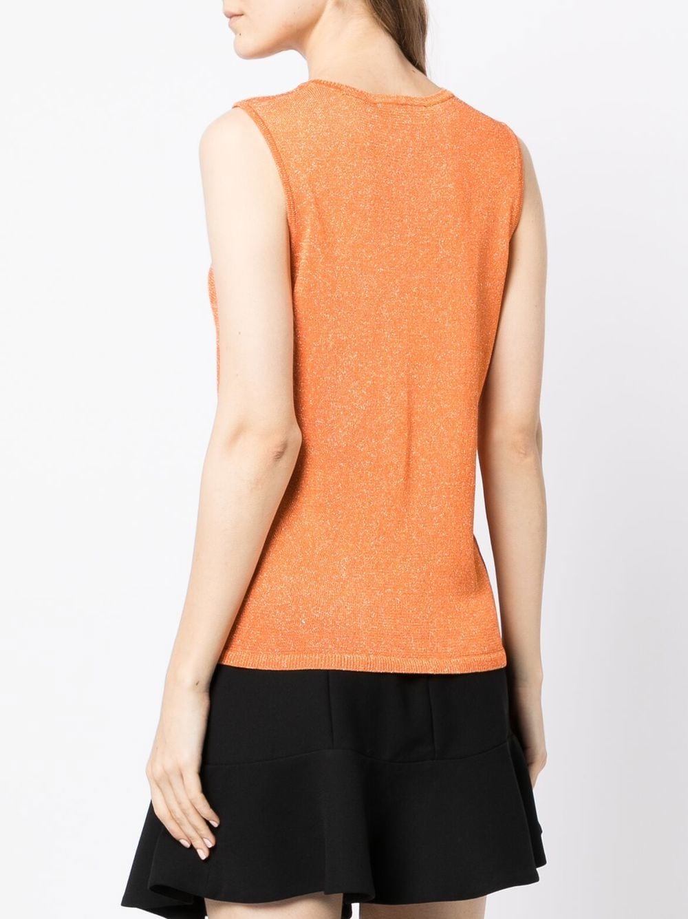 Shop Paule Ka Sleeveless Knit Top In Orange