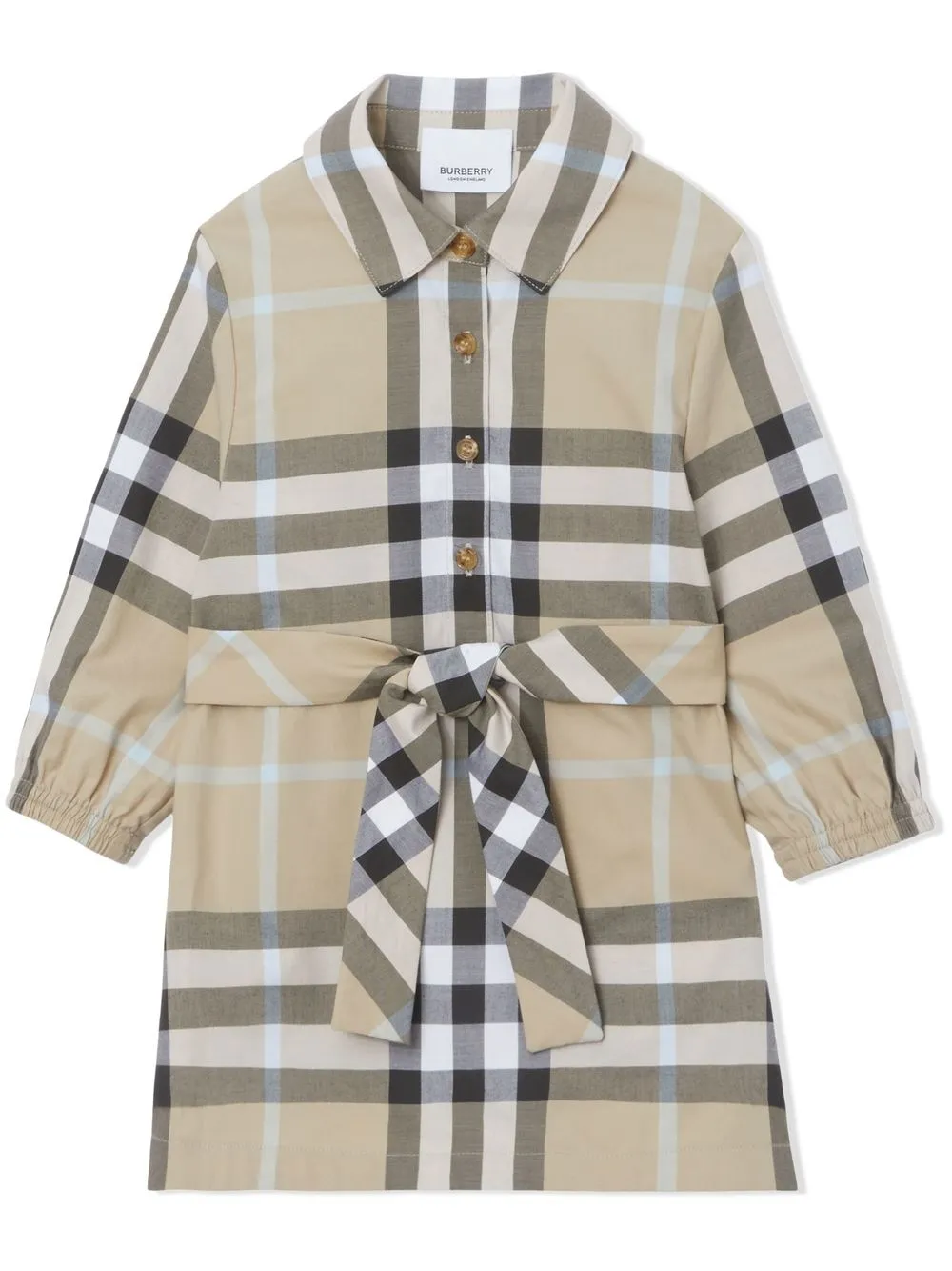 

Burberry Kids vestido camisero con motivo Vintage Check - Neutro