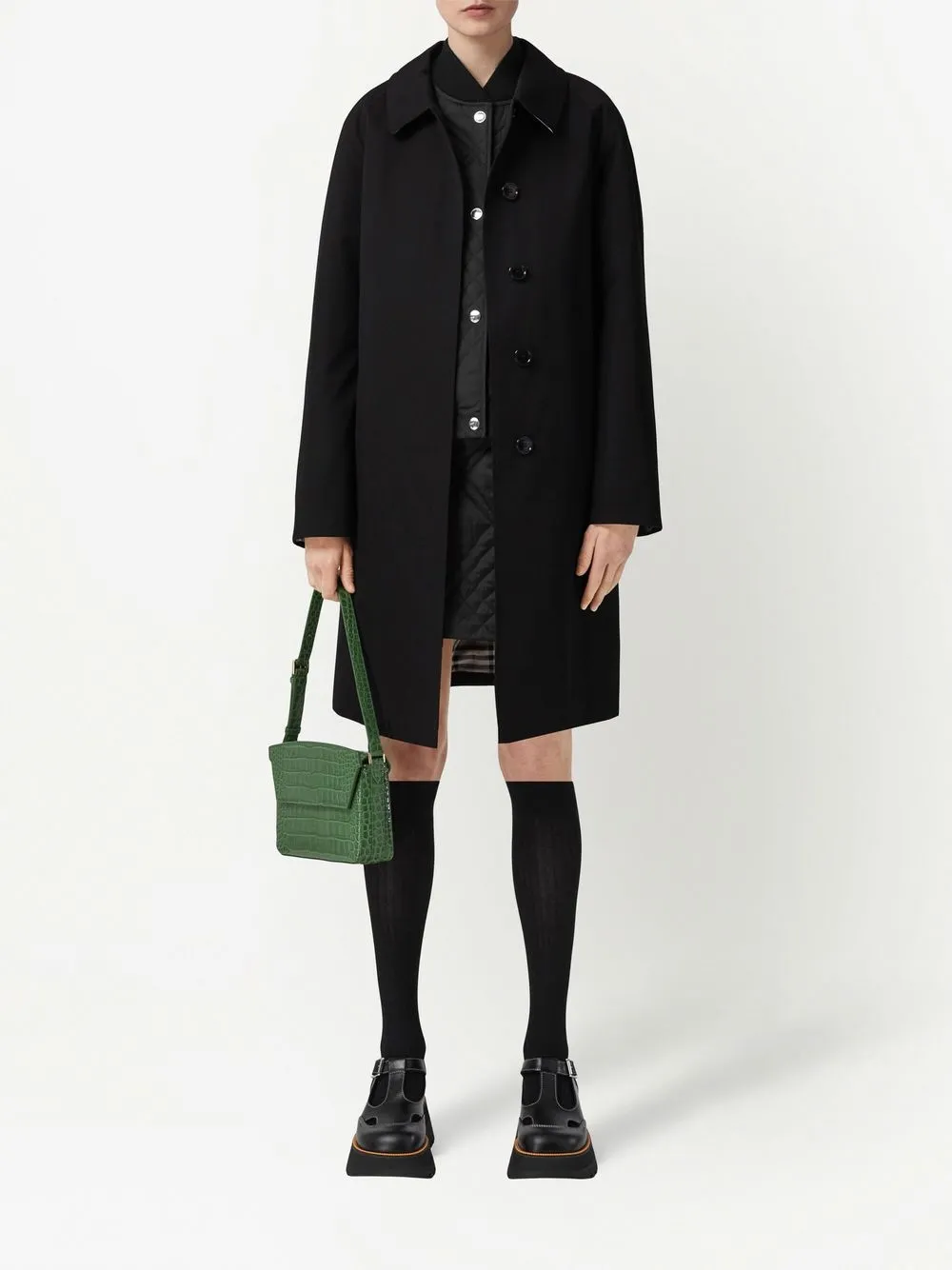 Shop Burberry Camden Heritage Car Coat In Schwarz