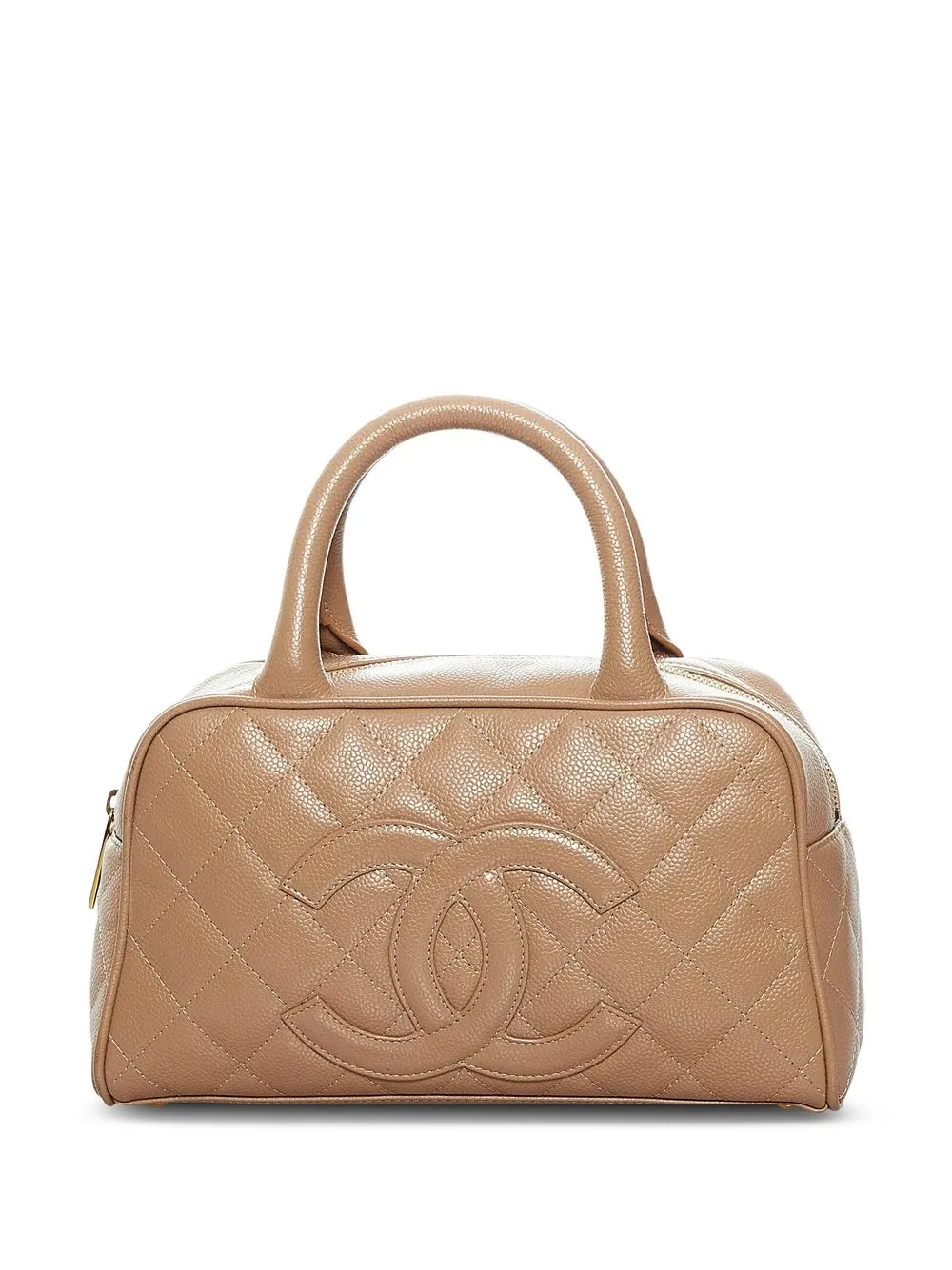 

Chanel Pre-Owned tote capitonado de rombos y logo CC 2004-2005 - Marrón