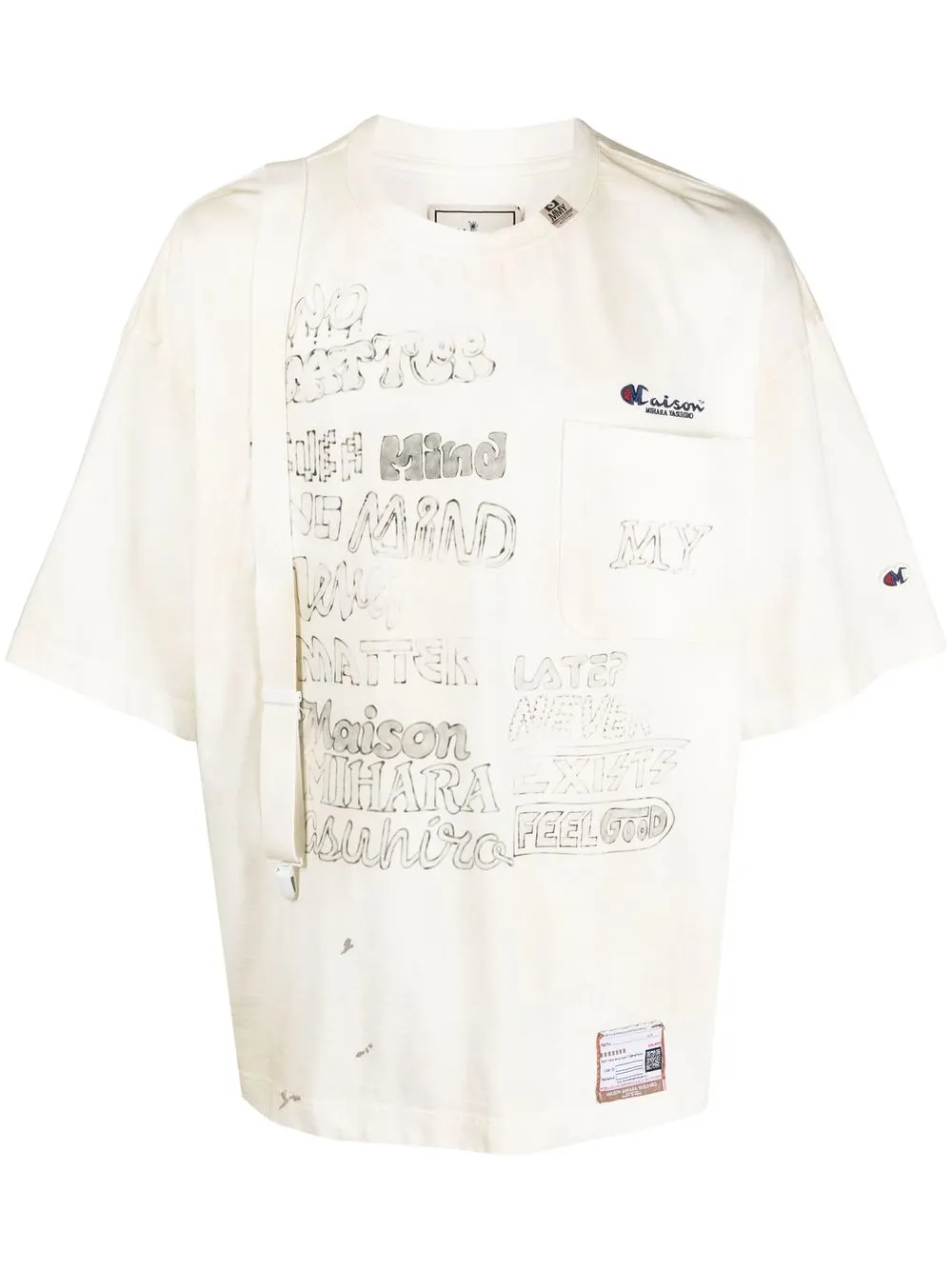 

Maison Mihara Yasuhiro playera holgada con estampado gráfico - Blanco
