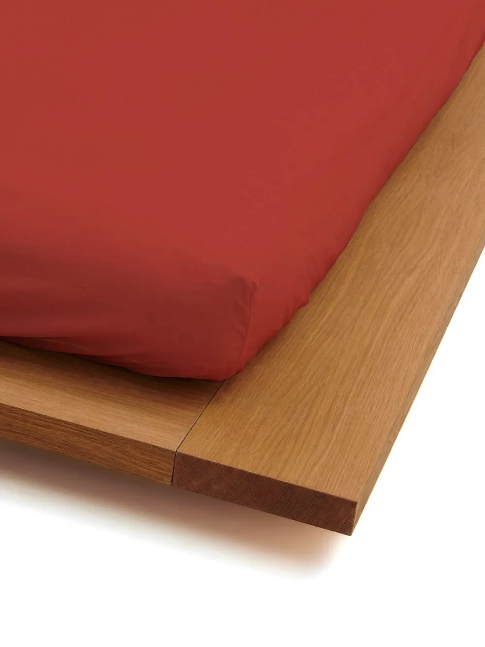 

TEKLA Percale fitted sheet (153x203x40cm) - Red
