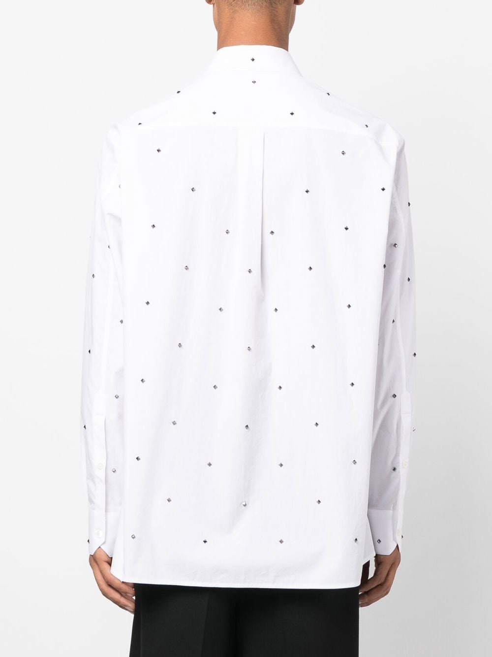 Shop Valentino Rockstud Detail Shirt In White